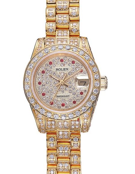 Swiss Rolex DateJust Diamond Dial Gold 622024