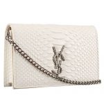 Saint Laurent Monogram Crossbody Python Leather Silver Hardware White Medium Bag 18926868