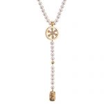 Bvlgari Snowflake Pendant White Pearls Gold Necklace 700679
