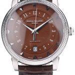 Patek Philippe Swiss Calatrava Ribbed Bezel Brown Dial Brown Leather Strap 7658