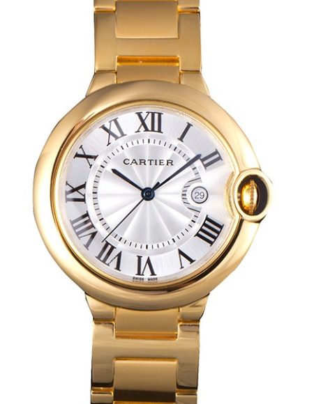 Cartier Ballon Bleu 42mm White Dial Gold Case And Bracelet