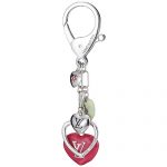 Louis Vuitton Monogram Red & green hearts silver bag charm  700813