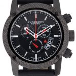 Round Burberry Sport Athlete Chronograph Black Case Triple-eye Black Rubber Bracelet   622619