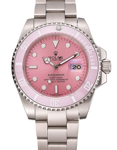 Rolex Submariner Pink Dial Pink Bezel Stainless Steel Bracelet 1453865