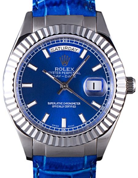 Rolex Day-Date Oyster Collection Blue Leather Band  621490