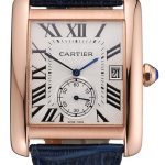 Cartier Tank MC White Dial Gold Case Blue Leather Strap  622577