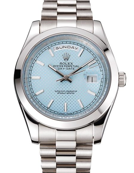 Rolex Day Date 40 Ice Blue Dial Stainless Steel Case And Bracelet