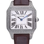 Cartier Santos 100 Diamond Silver Bezel 621908