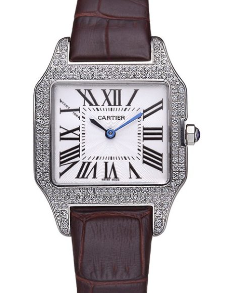 Cartier Santos 100 Diamond Silver Bezel 621908