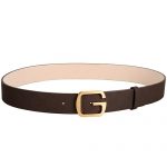 Gucci Brown Leather Belt with G Square Buckle
