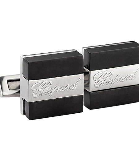 Chopard Logo Business Silver And Black Cufflinks 700666