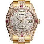 Swiss Rolex Day-Date Diamonds Yellow Gold-srl184  621614