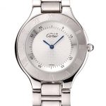 Cartier Must White Dial Stainless Steel Case And Bracelet