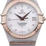 Omega Swiss Constellation Jewelry Diamond Case Omega Emblem White Dial  98111