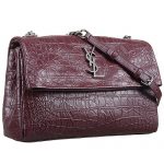 Saint Laurent West Hollywood Burgundy Crocodile Leather Bag 18927391