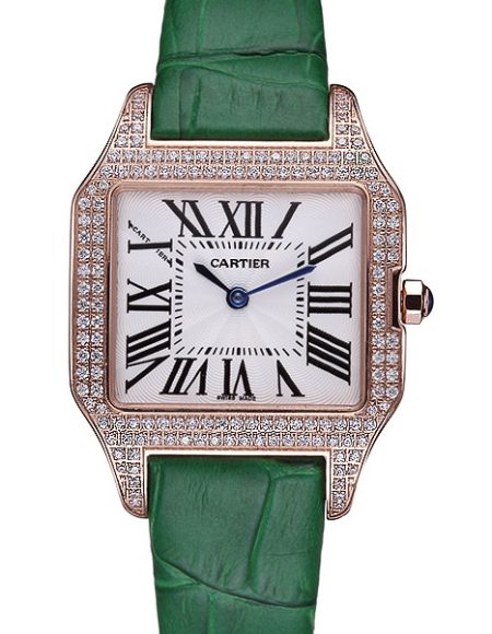 Cartier Santos 100 Diamond Rose Gold Bezel 621912