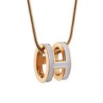 Hermes Pop H White Enamel Gold Handware Necklace 700620