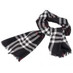 Burberry Check Black And Red Scarf 607957
