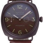 Panerai Luminor Marina Militare Purple Stainless Steel Bezel Brown Bracelet  622321