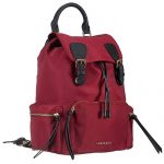 Burberry Large Backpack Dark Red Nylon Black Leather Trim 18927038