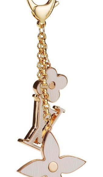 Louis Vuitton Replica White Enamel Classic LV Monogram Brass Bag Charm