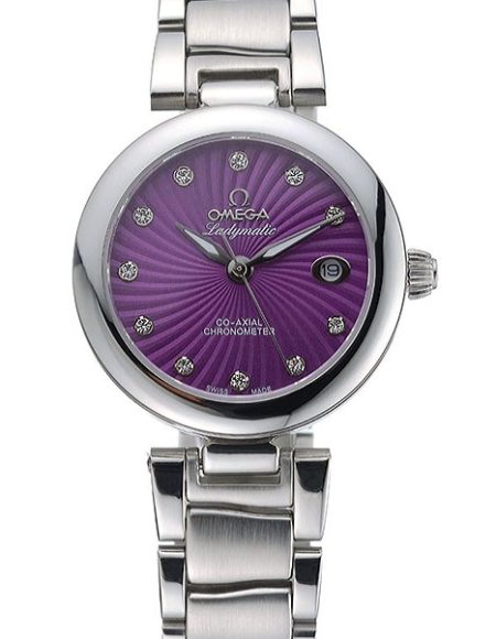 Omega Ladymatic Purple Dial Stainless Steel Bracelet  622459
