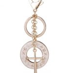 Louis Vuitton Replica White Enameled Classic LV Monogram & Gold Anchor Bag Charm