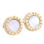 Bvlgari Replica MOP Center Engraved Gold Plated Studs