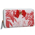 Gucci Red Flower Print Canvas Zip Around Wallet 18927139