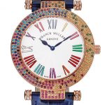 Franck Muller Double Mistery 4 Saisons White Dial Rose Gold Case Blue Leather Strap
