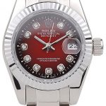 Rolex Datejust Polished Stainless Steel Two Tone Red Dial