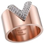 Louis Vuitton Essential V Strass Rose Gold Ring 700741