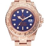 Swiss Rolex Submariner Skull Limited Edition Blue Dial Rose Gold Case And Bracelet 1454085