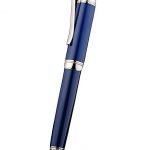 MontBlanc Silver Tip And Rim Blue Ballpoint Pen With MB Engraving