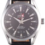 Omega Seamaster Black Dial with Black Leather Band  621574