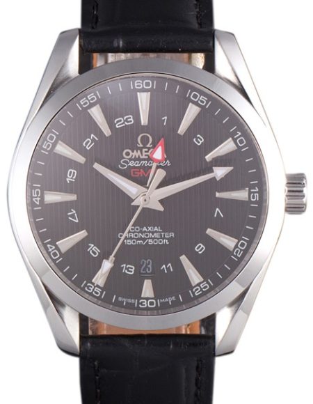 Omega Seamaster Black Dial with Black Leather Band  621574
