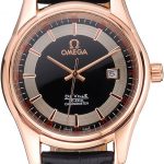 Omega DeVille Black Crocodile Leather Bracelet Black Dial Watch