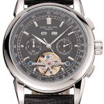 Patek Philippe Grand Complications Stainless Steel Case Black Dial Black Leather Bracelet 622258