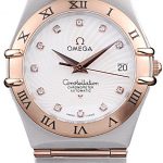 Omega Swiss Constellation Jewelry Rose Gold Case Radial Emblem White Dial