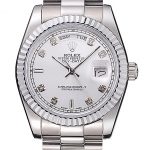 Rolex Day-Date Polished Stainless Steel Silver Dial