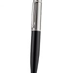 Cartier Silver Rimmed Silver Wave Pattern Upper Body Black Ballpoint Pen  622768
