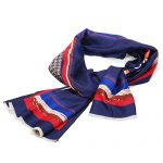 Fendi Navy Blue Red White Pirouette Scarf 621716