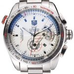 Tag Heuer Carrera Tachymeter Bezel White Dial Stainless Steel Strap