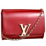 Louis Vuitton Chain Louise Patent Leather Dark Red