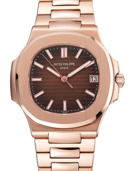 Swiss Patek Philippe Nautilus Dark Brown Dial Stainless Steel Bracelet 1453949