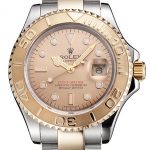 Swiss Rolex Yacht-Master Champagne Dial Gold Bezel Stainless Steel Case Two Tone Bracelet