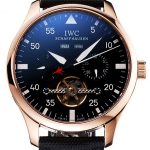 IWC Pilot Perpetual Calendar Black Dial Rose Gold Case Black Textile Strap