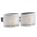 Louis Vuitton LV Logo Silver Cufflinks 700715