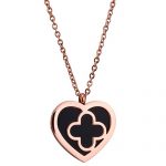 Van Cleef Sweet Alhambra Heart And Clover Mini Pendant Silver Necklace