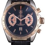 Tag Heuer Carrera Stainless Steel Case Black Dial Black Leather Strap